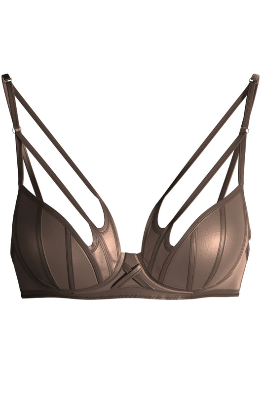 Gothic silk bra beige