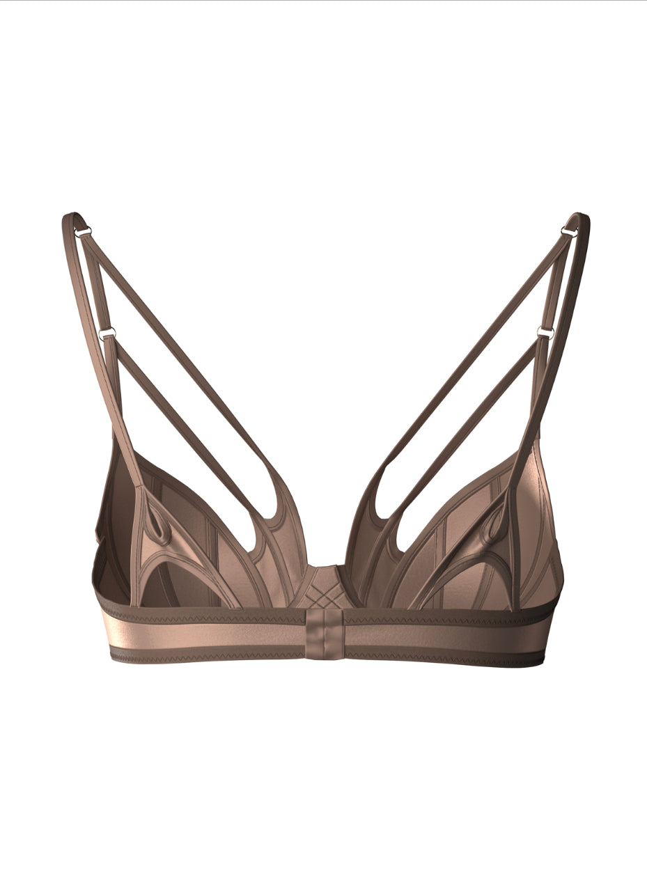 Gothic silk bra beige